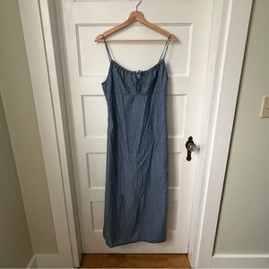 GAP denim milkmaid midi dress